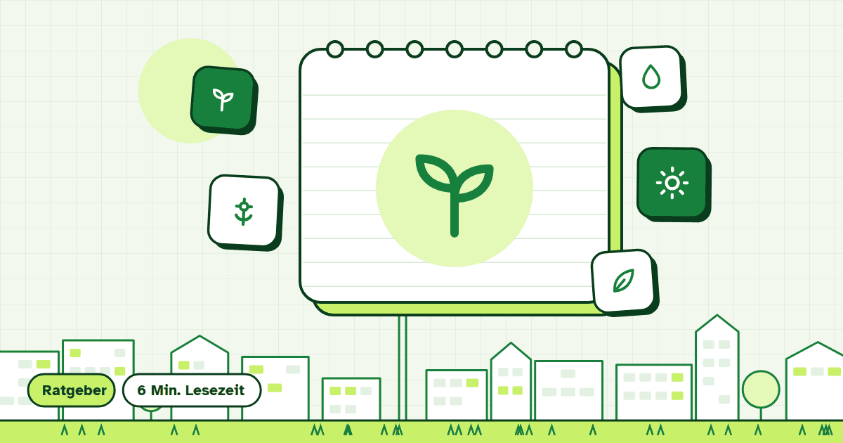Illustration zum Beitrag „Gartenkalender“ (Thema Rasen & Beete)