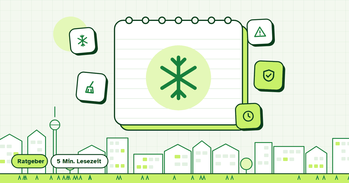 Illustration zum Beitrag „Garten winterfest: Checkliste“ (Thema Schnee & Glätte)
