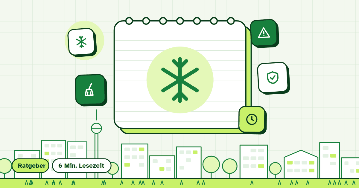 Illustration zum Beitrag „Winterdienstvertrag: Checkliste“ (Thema Schnee & Glätte)